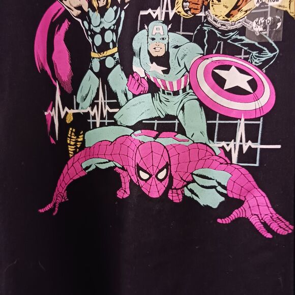 Marvel Comics Tank Top Sz XL Black Open Racer Back Sleeveless Graphic Print NEW - Picture 5 of 13